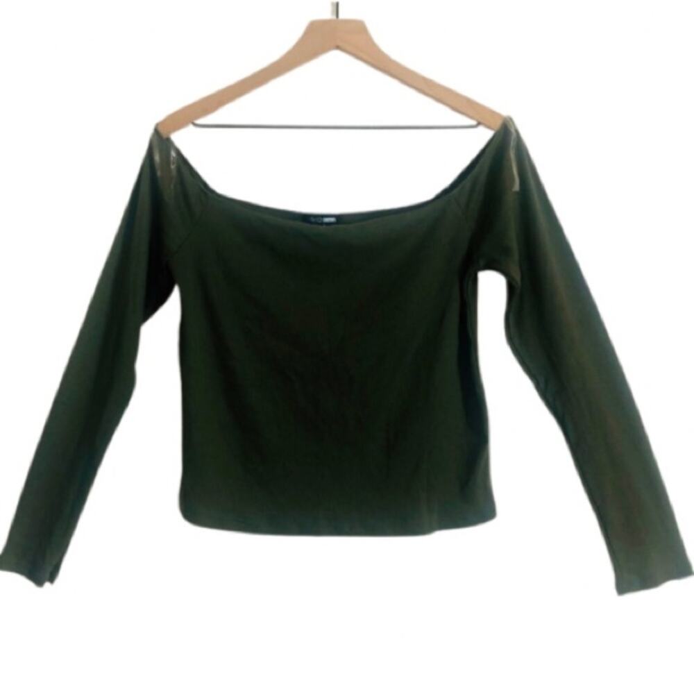NWT Fashion Nova Forever My Favorite Top Olive Green Long Sleeve Tee Top
